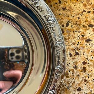 Two 6 1/2” Reed & Barton Classic Rose Silver Plated Candy Bowls